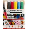 thumbnail image 1 of Royal & Langnickel 6 Piece Acrylic 2.0 mm Reversible Tip Primary Markers, 1 of 7