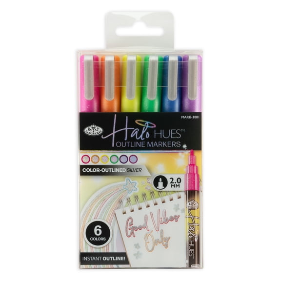 Royal & Langnickel - 6pc 2MM Outline Marker Set, Halo Hues