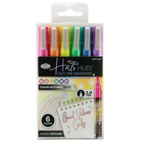 Royal & Langnickel - 6pc 2MM Outline Marker Set, Halo Hues