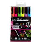Royal & Langnickel - 6pc Artist Chalk Markers with Brush Tips, Neon Colors