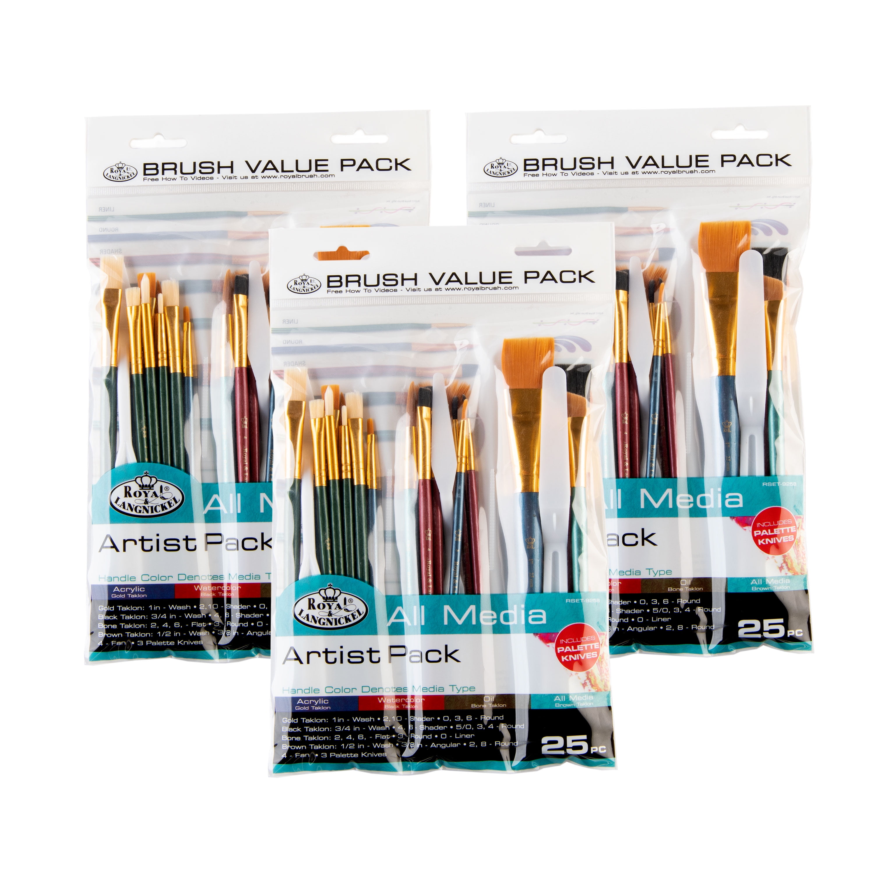 Incraftables Assorted Paint Brushes Set 25pcs. Craft Paint Brushes for  Acrylic, Oil and Watercolor 