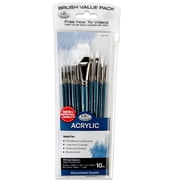 Royal & Langnickel Assorted Shape White Taklon Art Brushes 10 piece