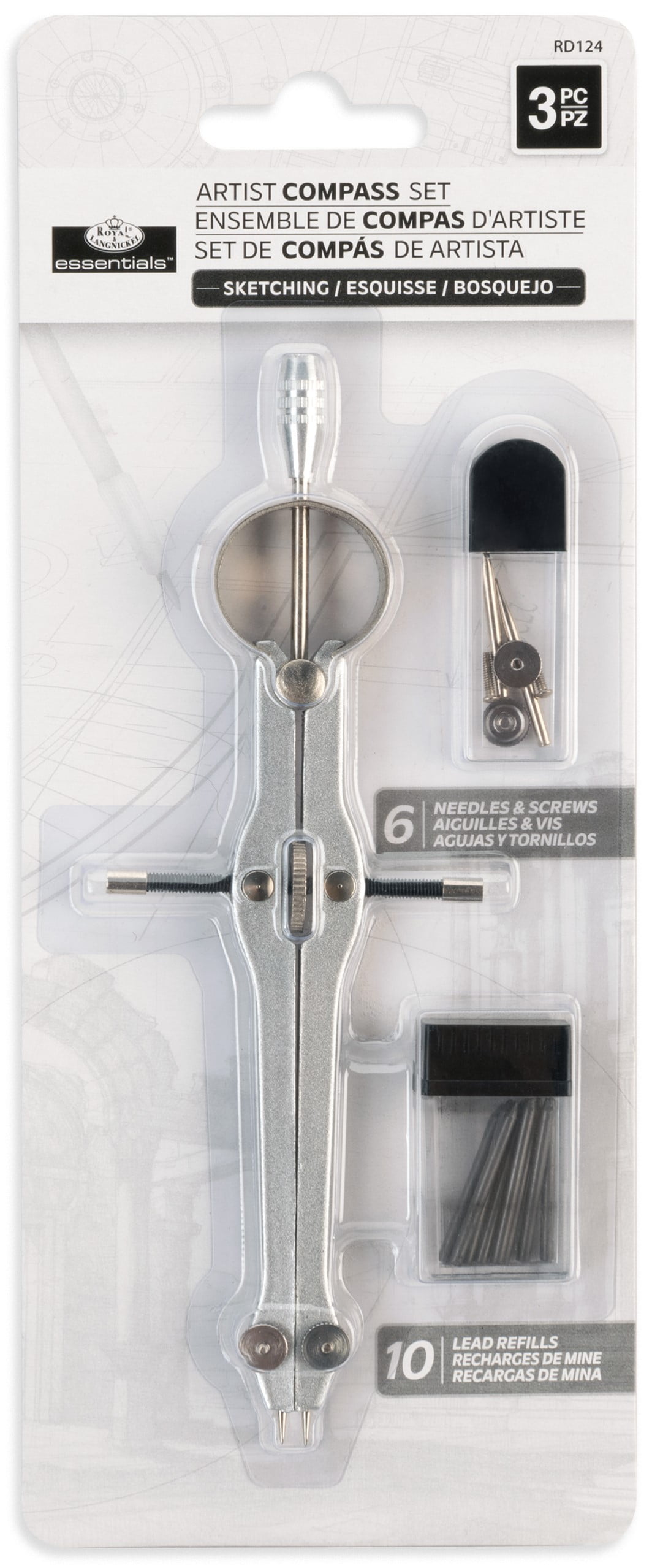Royal & Langnickel Artist Compass Drawing Set 3 Piece