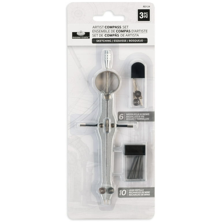 Royal & Langnickel Essentials 3 Piece Artist Compass Drawing Set