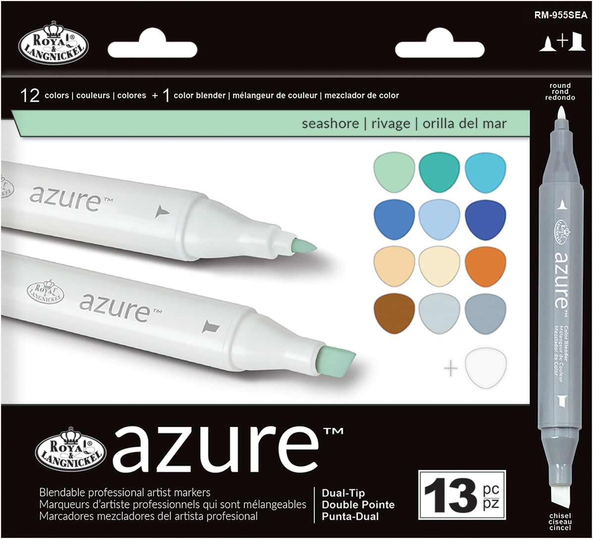 Royal & Langnickel on X: Dual-tipped Azure markers are alcohol based,  blendable and come in so many rich colors. Find these two sets at @walmart!  // Azure 7pc Grayscale + 13pc Basic // @