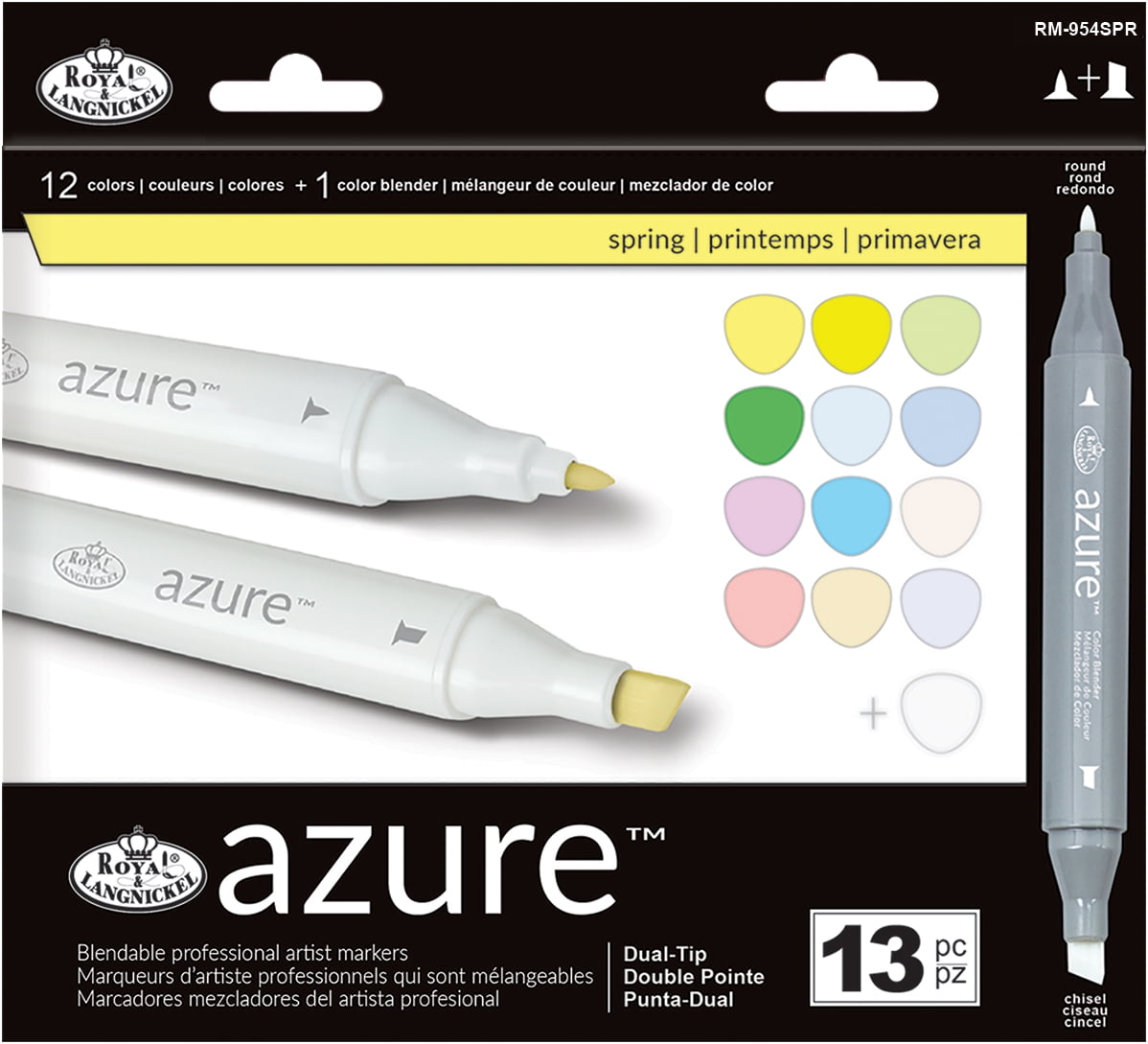 Royal and Langnickel - Azure Artist Markers - Dual Tip - 5 Colours +  Blender - Complexion Set of 6