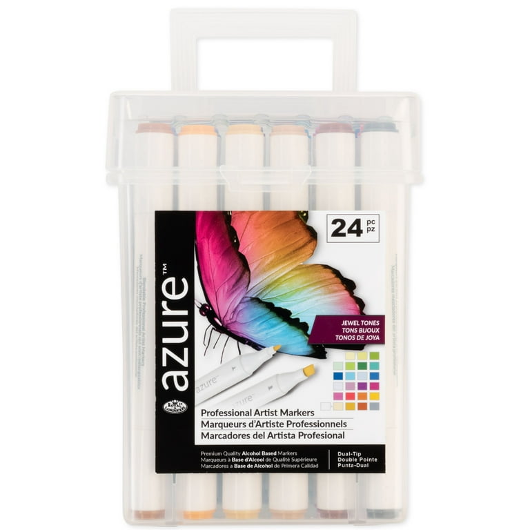 Royal & Langnickel Azure 24-Color, Jewel Tones, Dual Tip Alcohol