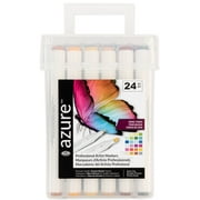 Royal & Langnickel Azure Alcohol Markers, with Case, Fine and Broad Chisel, Jewel Tone, 24 Count