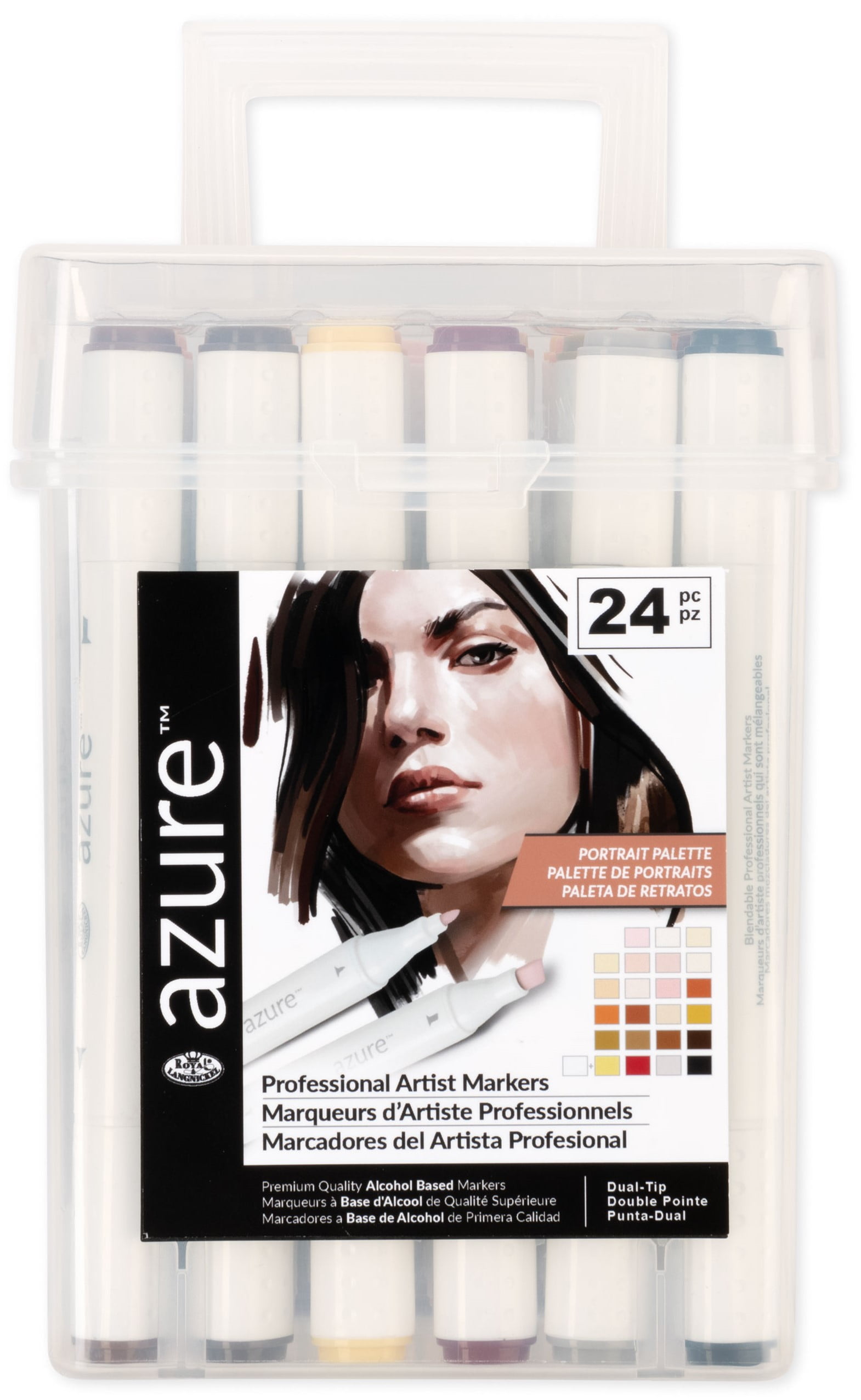 Royal & Langnickel Azure 24pc, Portrait Tones, Dual Tip Alcohol