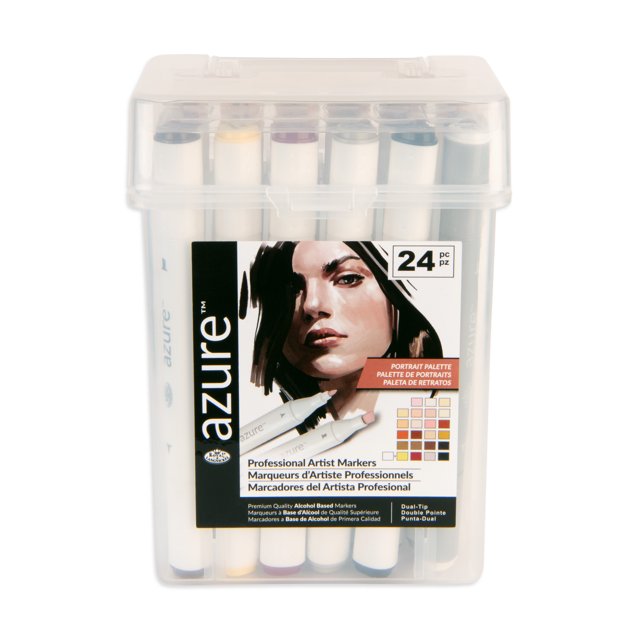 Royal & Langnickel Azure Dual Tip Alcohol Marker Set 24pc Portrait