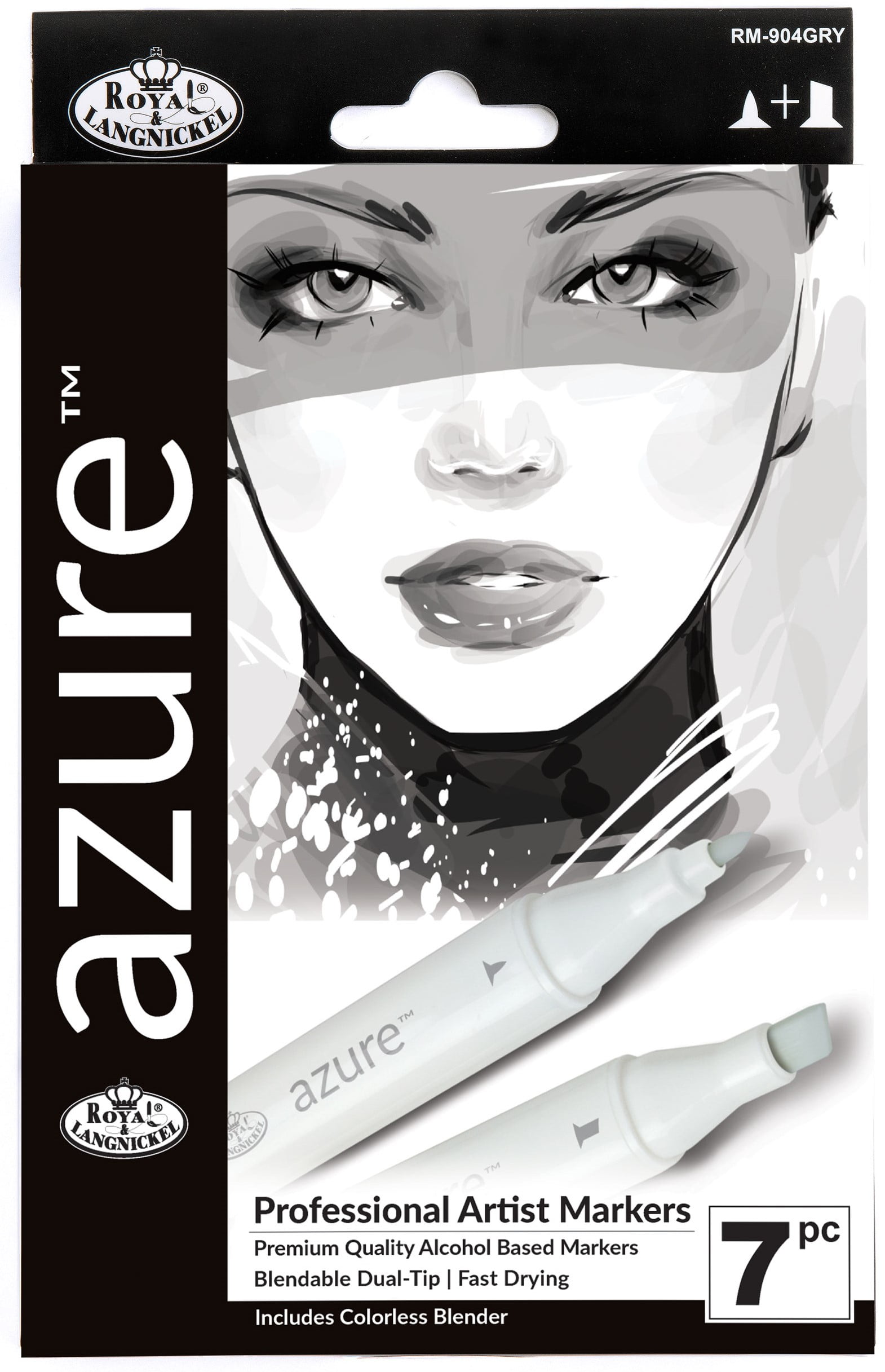 Royal Brush® Azure™ Professional Artist Alcohol Markers - Set of 40