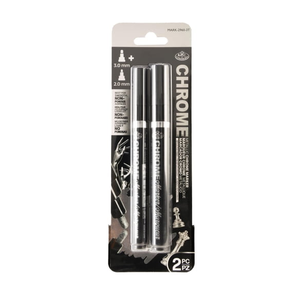 Royal & Langnickel CHROME 2 & 3mm Silver Markers