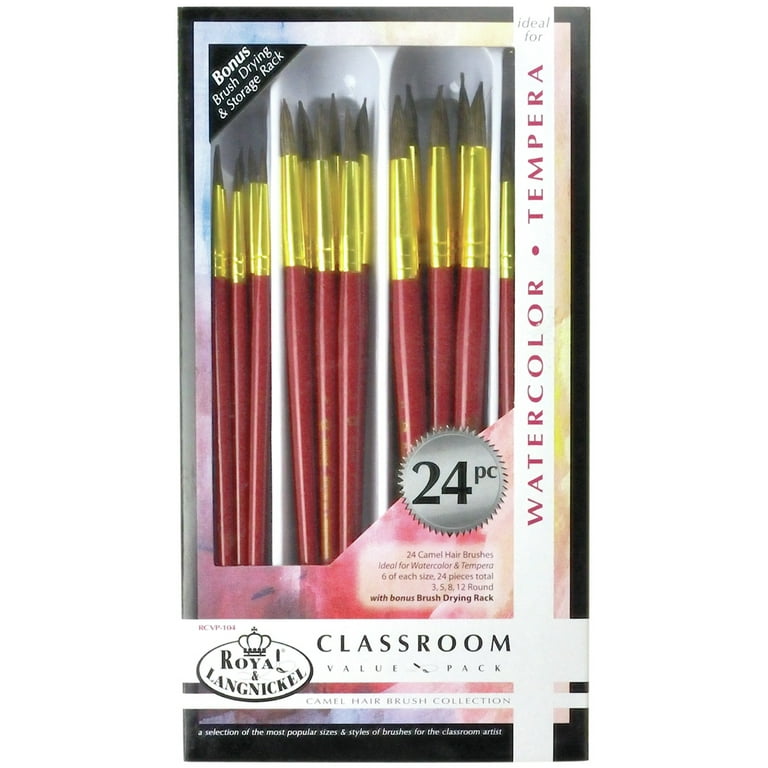 Royal & Langnickel Camel Hair Round Brushes - Classroom Value Pack