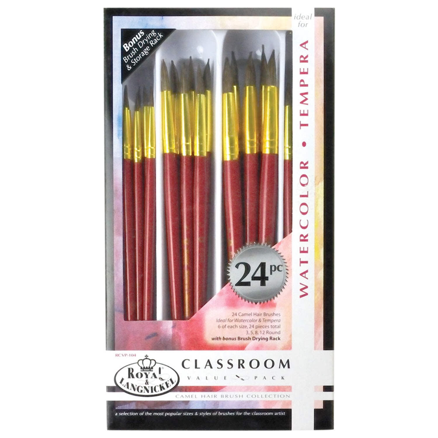 RCVP-104 | Classroom 24pc Camel Hair Brush Set