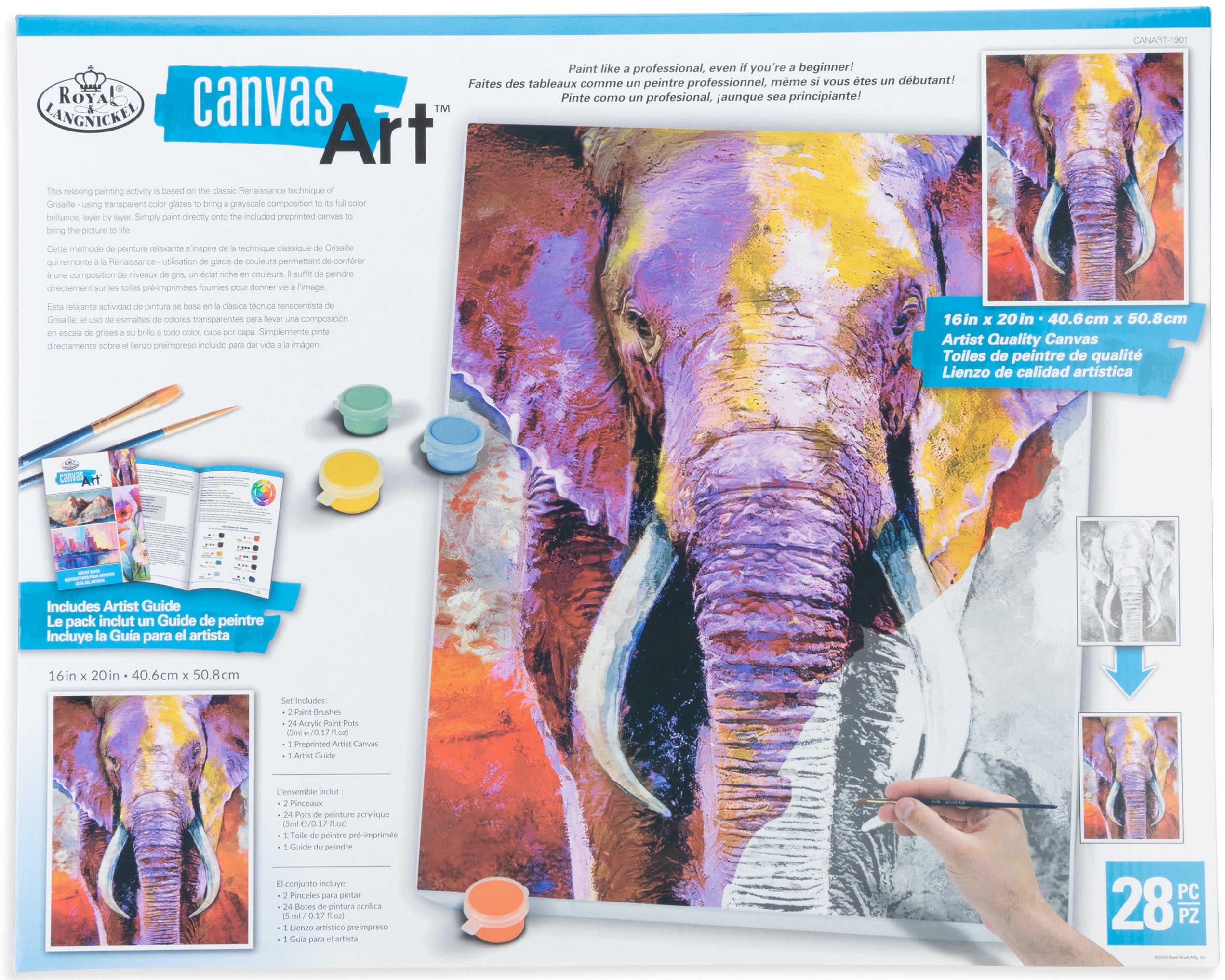 Royal & Langnickel Canvas Art Paint Your Own Set, Elephant