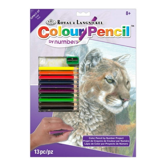 Royal & Langnickel Color Pencil By Number Kit 8.75"X11.75"-Cougar