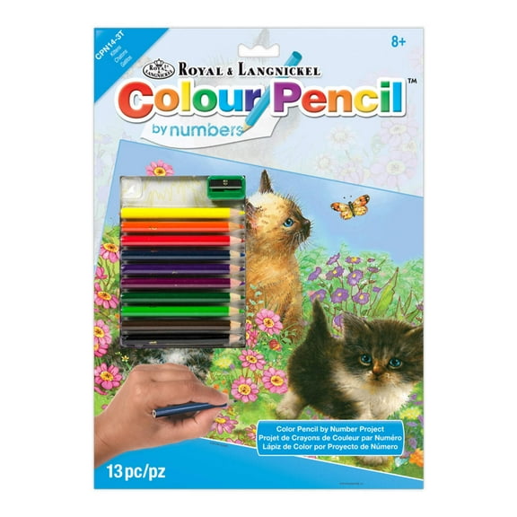Royal & Langnickel Colour Pencil by numbers 13pc 8.75" x 11.75" Kittens Project