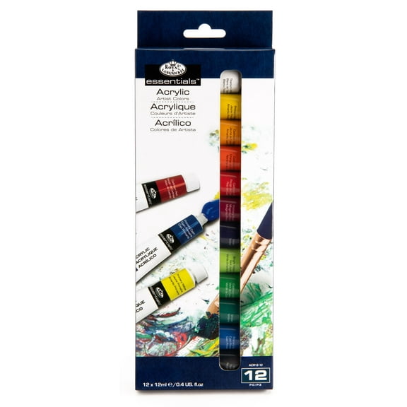 Royal & Langnickel Essentials 12ml 12 Colors Acrylic Artist Paint 12 Pack