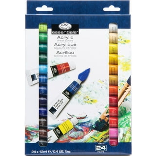 Hello Hobby Primary Colors Acrylic Paints & Paintbrush 