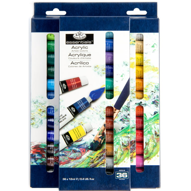 Acrylic Paint Set with 12 Art Brushes, 36 Colors (2 oz/Bottle) Acrylic  Paint for Painting Canvas, Wood, Ceramic and Fabric, Paint Set for  Beginners