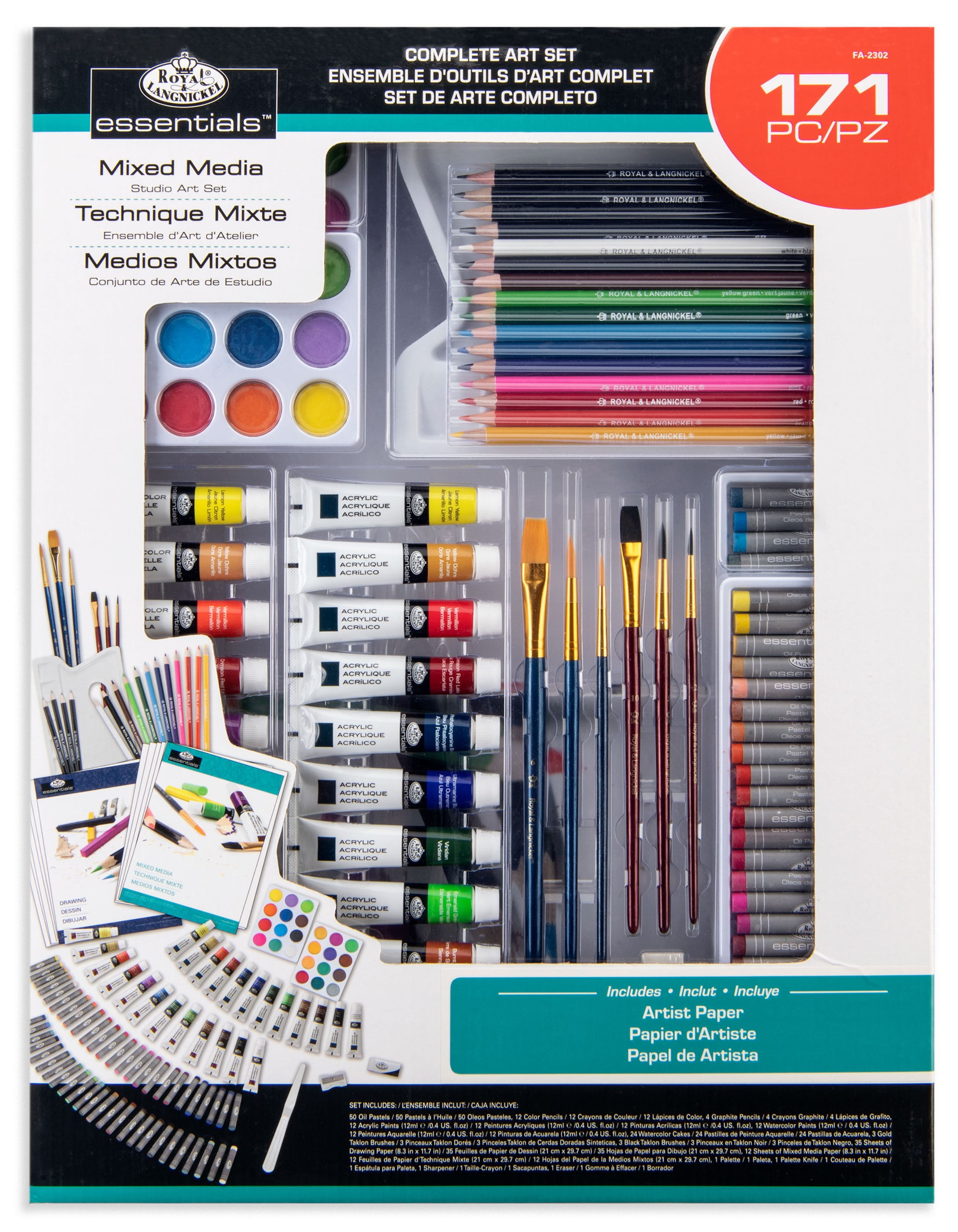 Water Color Set Paint, Oval Pan w/Brush, 8 Assorted Colors, 1 Set -  CHL40508