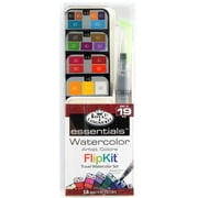 Royal & Langnickel Essentials - 19pc Watercolor Art Set Travel FlipKit with Aqua-Flo Brush