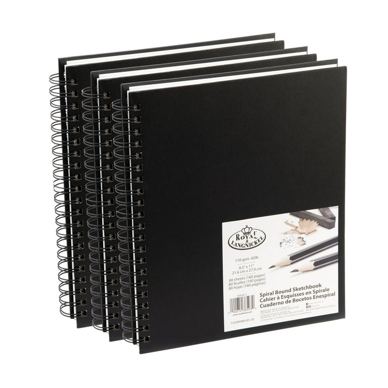 HEIHAK 5 Pack A3 16.5 x 11.6 Inch Sketch Notebooks, 120 Pages 60 Sheets Top  Spiral Bound Pocket Sketchbooks, Small Spiral Notepads Sketch Pads Bulk