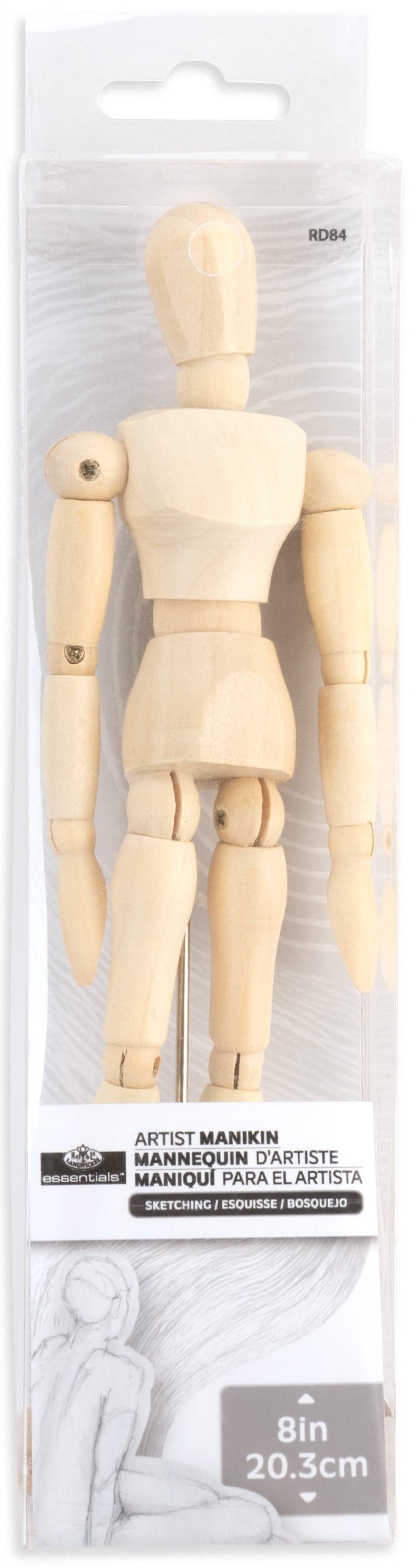 Royal & Langnickel Essentials 8 inch Wood Human Body Artist Manikin with Stand