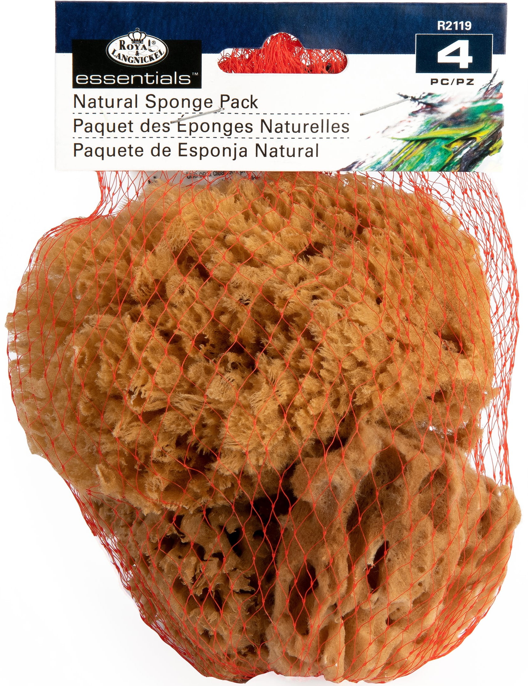 Royal & Langnickel - Essentials Natural Artist Sponge, 4pc Yellow 