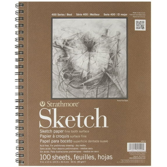 Royal & Langnickel Essentials Sketching Pencil Set, 21-Piece with Strathmore Series 400 Sketch Pads 9 in. x 12 in. - pad of 100