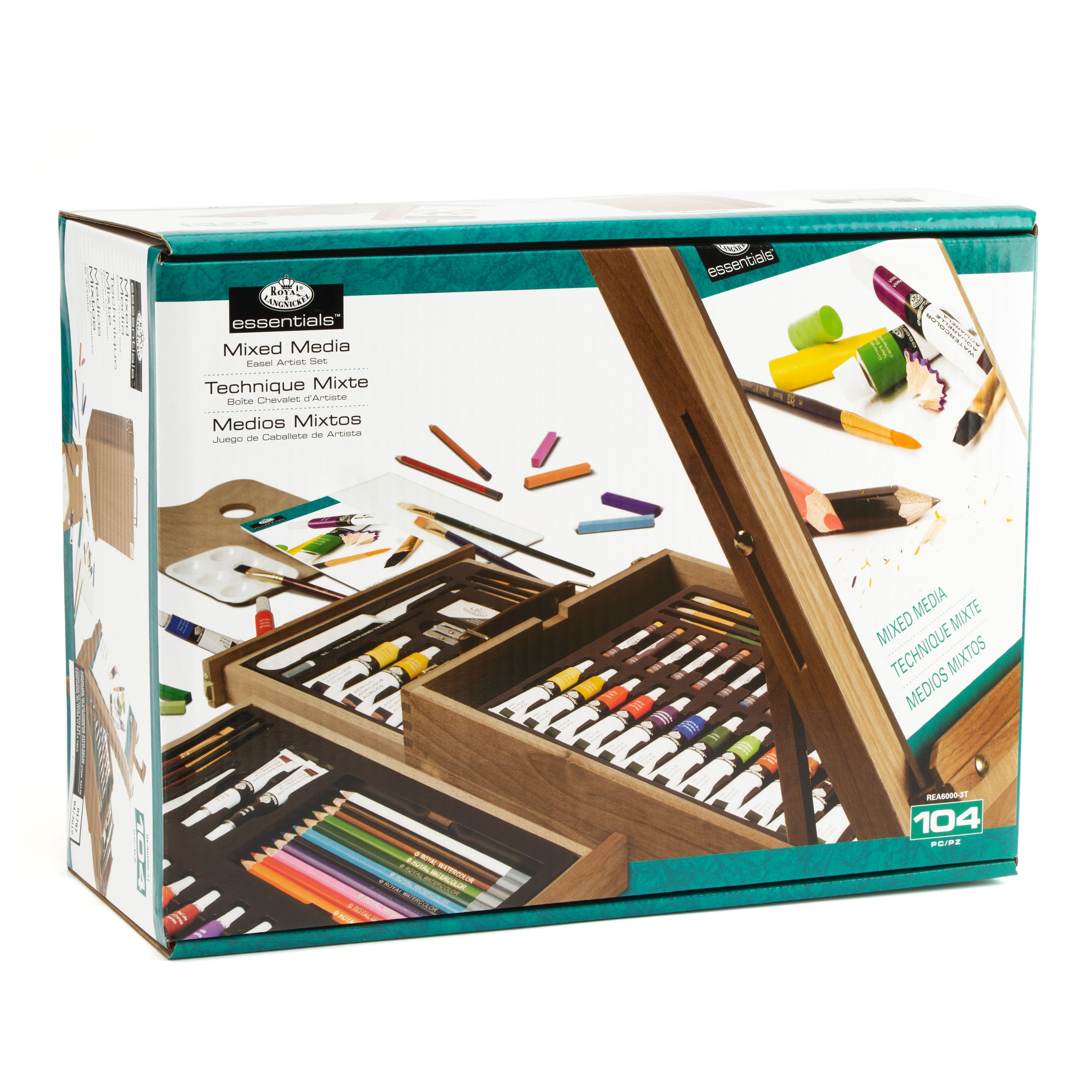 104pc Artist Drawing Painting Set, Easel Sketch Pads Watercolors Colored  Pencils