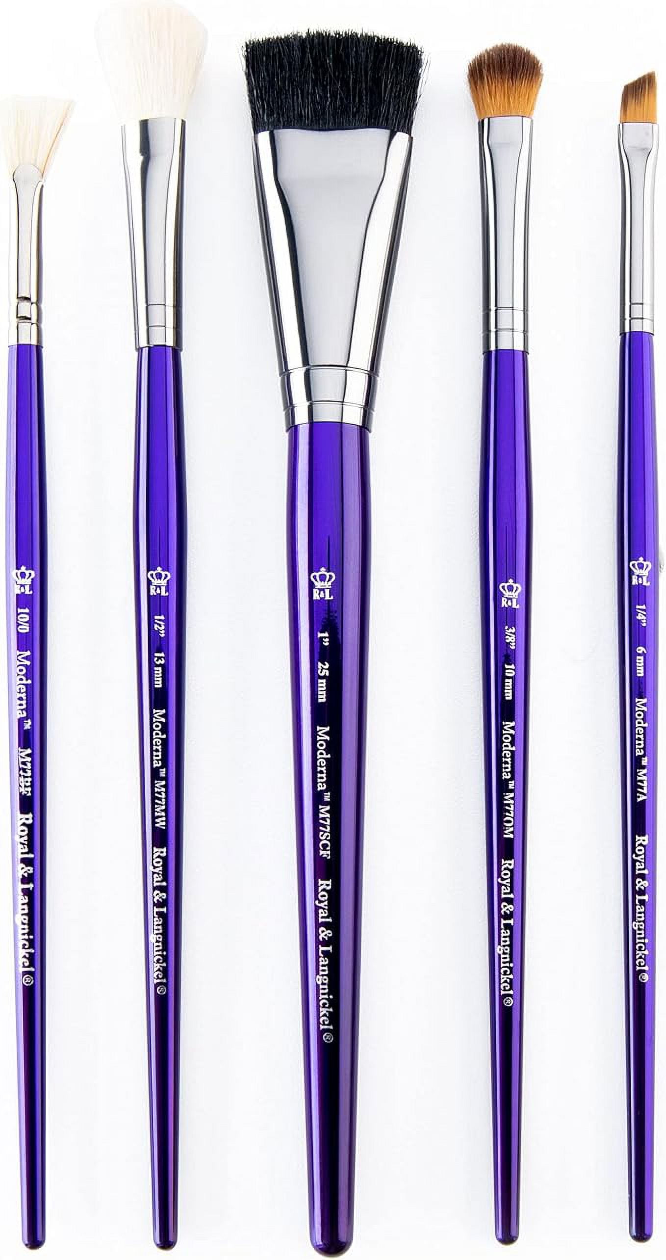 Royal & Langnickel Moderna, 5pc Scruffy Variety Brush Set for All Painting Mediums, Includes