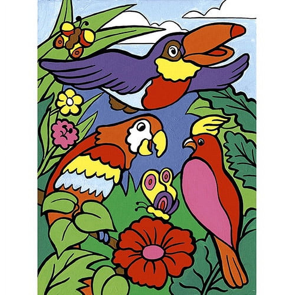 Colorful Birds Acrylic Paint by Number Kit for Kids