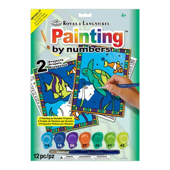 Royal & Langnickel Paint by Numbers Kit for Adults, 8-3/4 x 11-3/8-inch, 2pk, Unisex