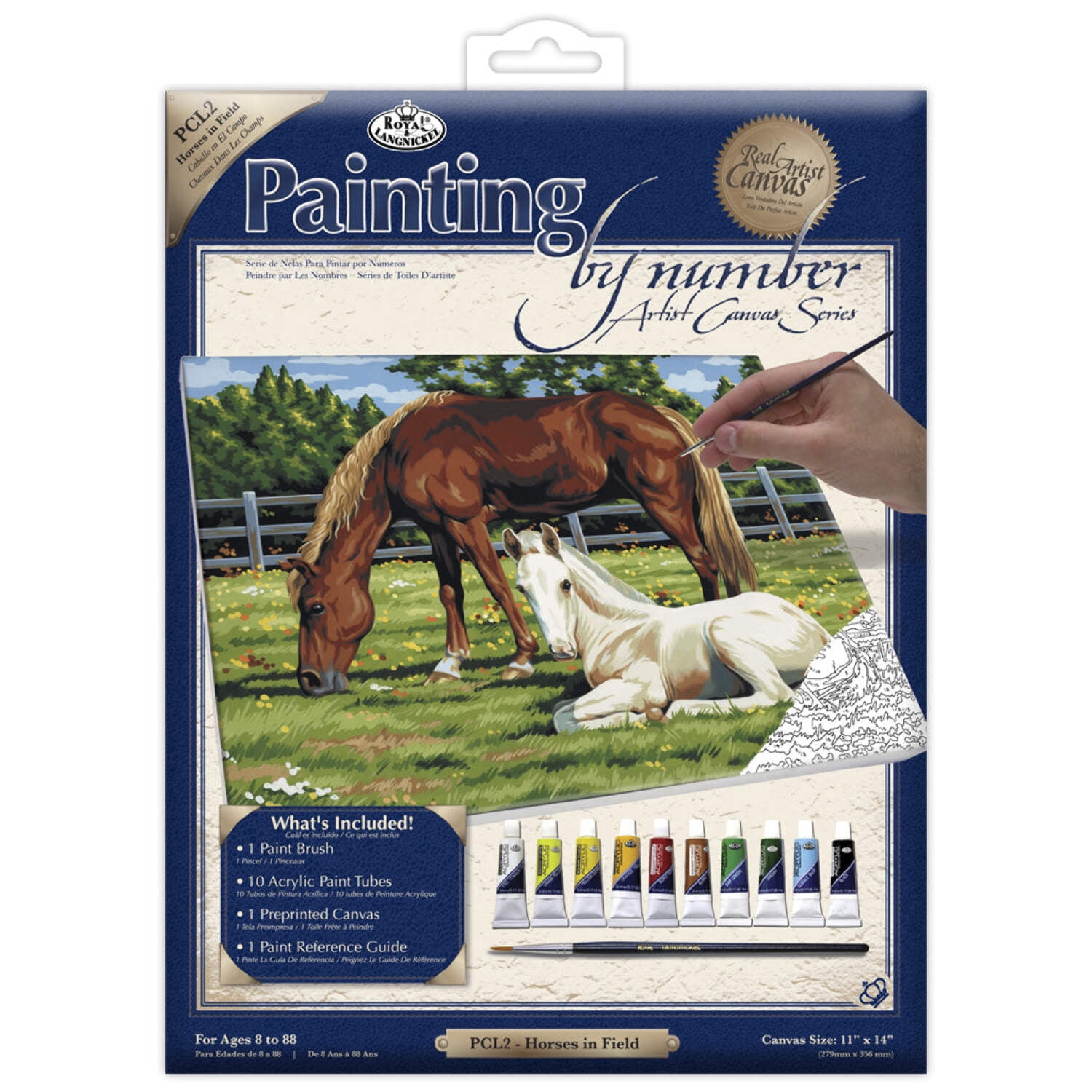Meecaa DIY Paint By Numbers Kit - Horse Snow Scene, 16x20 Inch Framed Oil Painting For Adults & Beginners