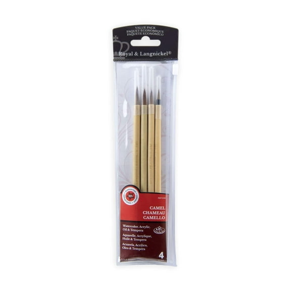 Royal & Langnickel Bamboo Hair Brush Value Pack 4/Pkg-
