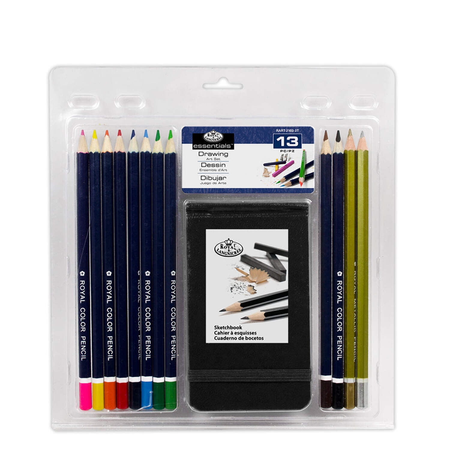 Royal & Langnickel 13-Piece Drawing Art Set with Sketchbook