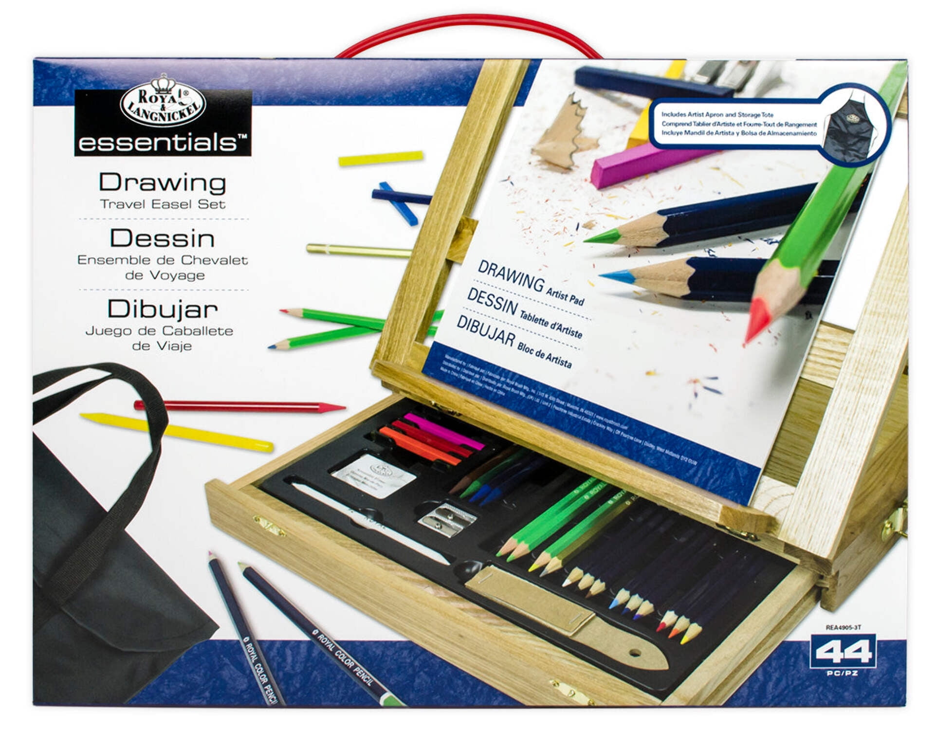 Royal & Langnickel  Essentials™ 44pc Drawing Travel Easel Art Set