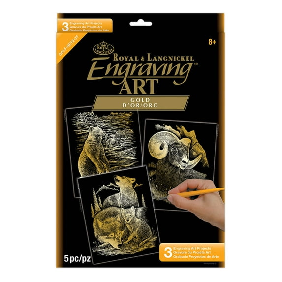 Royal & Langnickel Engraving Art™ 5pc 3-Project Gold Foil Set