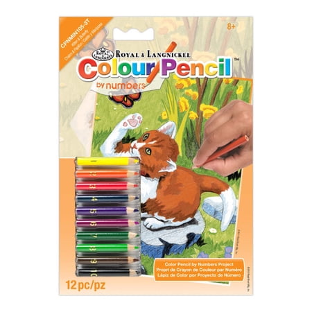 Royal & Langnickel(R) Mini Color Pencil By Number Kit 5"X7"-Kitten & Butterfly