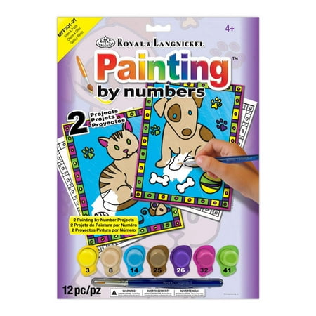 My First Paint By Number Kit 8-3/4"X11-3/8" 2/Pkg-Kitten & Puppy
