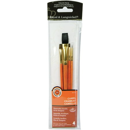 Royal & Langnickel(R) Sable/Camel Value Pack Brush Set-4/Pkg