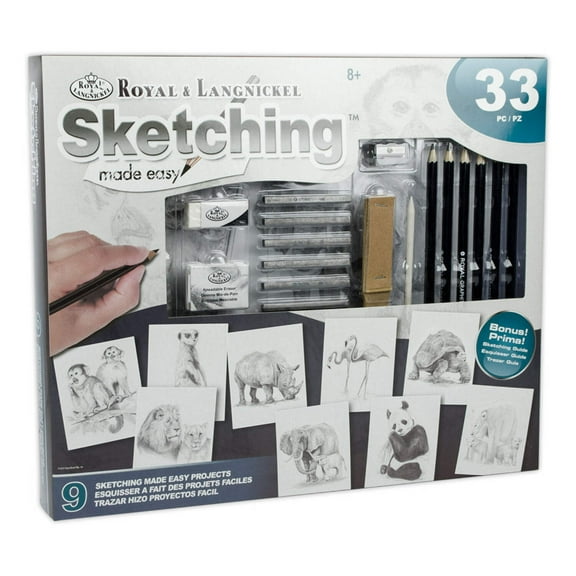 Royal & Langnickel Sketching Made Easy Box Set 33pc 9 Project Box Set