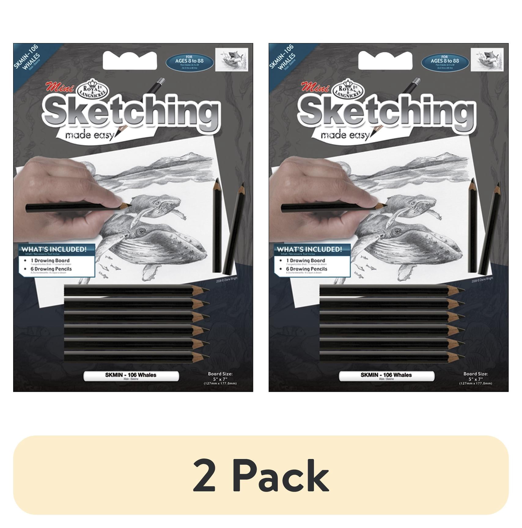 Royal Brush Sketching Made Easy Kit - Delfine, Inkl. Bleistifte, Radiergummi, Spitzer, A4 (22,9x30,5 Cm)