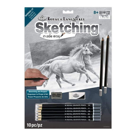 SKBN20 | Sketching Made Easy Running Free 10pc 8.75" x 11.75" Sketching Art Project