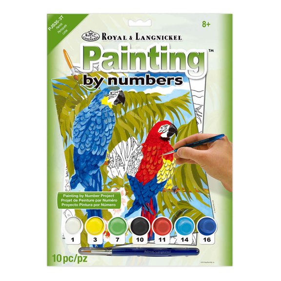 Royal & Langnickel Painting by numbers 10pc Parrots Painting Project