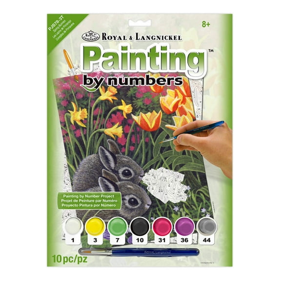 Royal Brush Junior Small Paint By Number Kit 8.75inX11.75inSpring Bunnies
