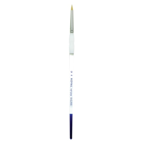 Royal & Langnickel Soft-Grip™ Standard Handle Gold Taklon Short Round Art Brush, Size: 4