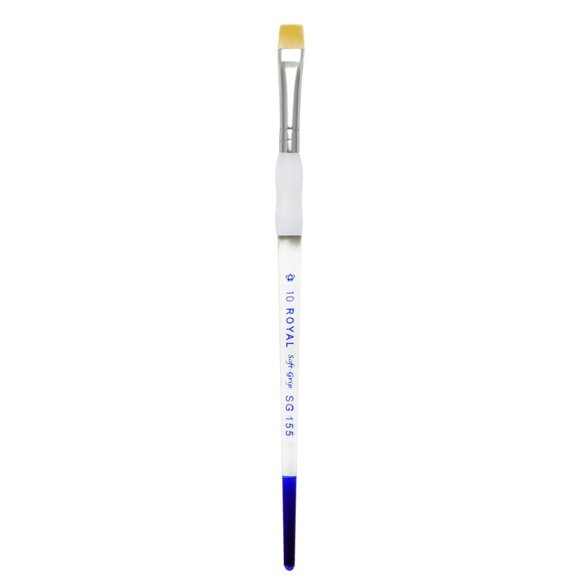 Royal & Langnickel Soft-Grip™ Standard Handle Gold Taklon Short Shader Art Brush, Size: 10