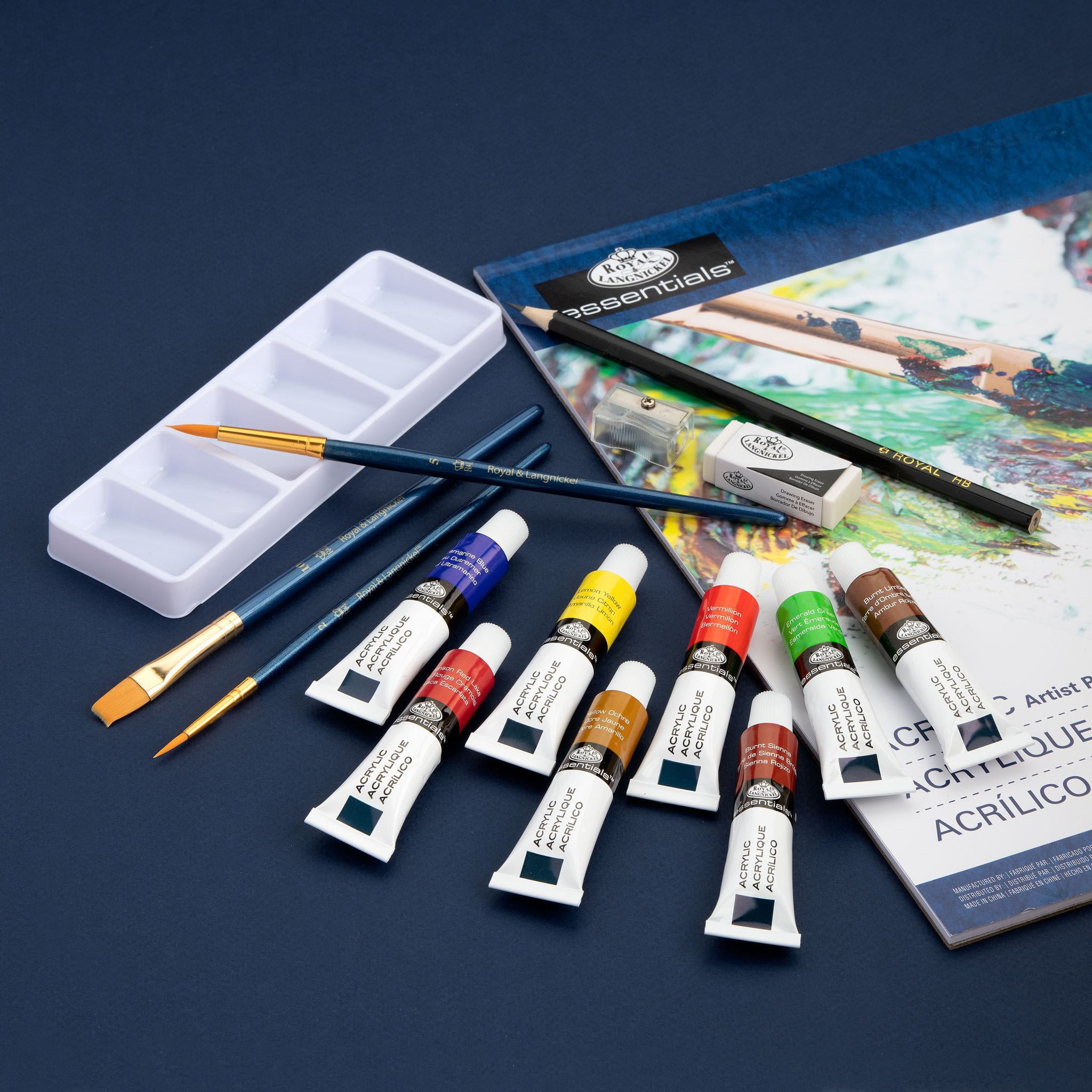 Royal Langnickel Essentials Acrylic Painting Set with Brushes and Palette